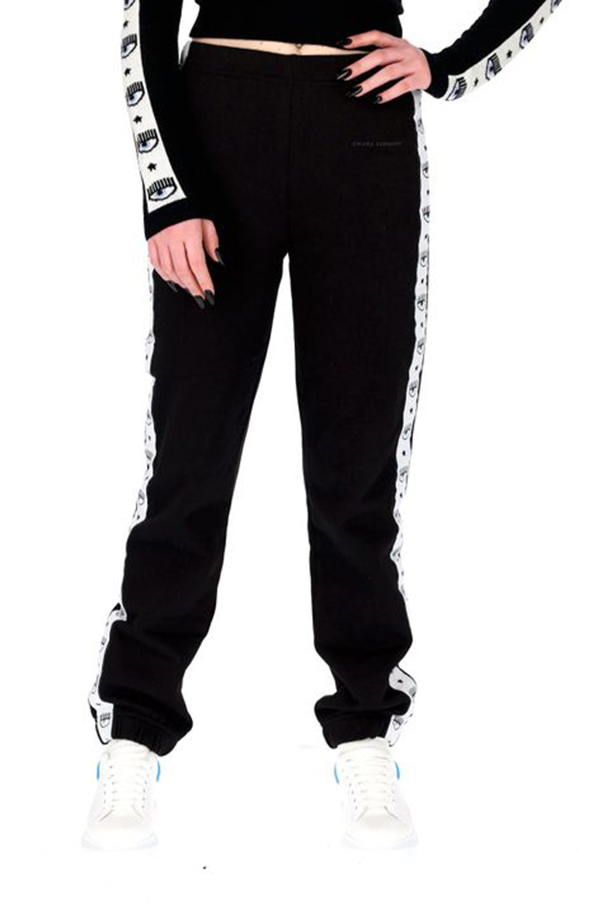 Chiara Ferragni Beli Lastikli Şerit Göz Logolu Eşofman Altı-Libas Trendy Fashion Store