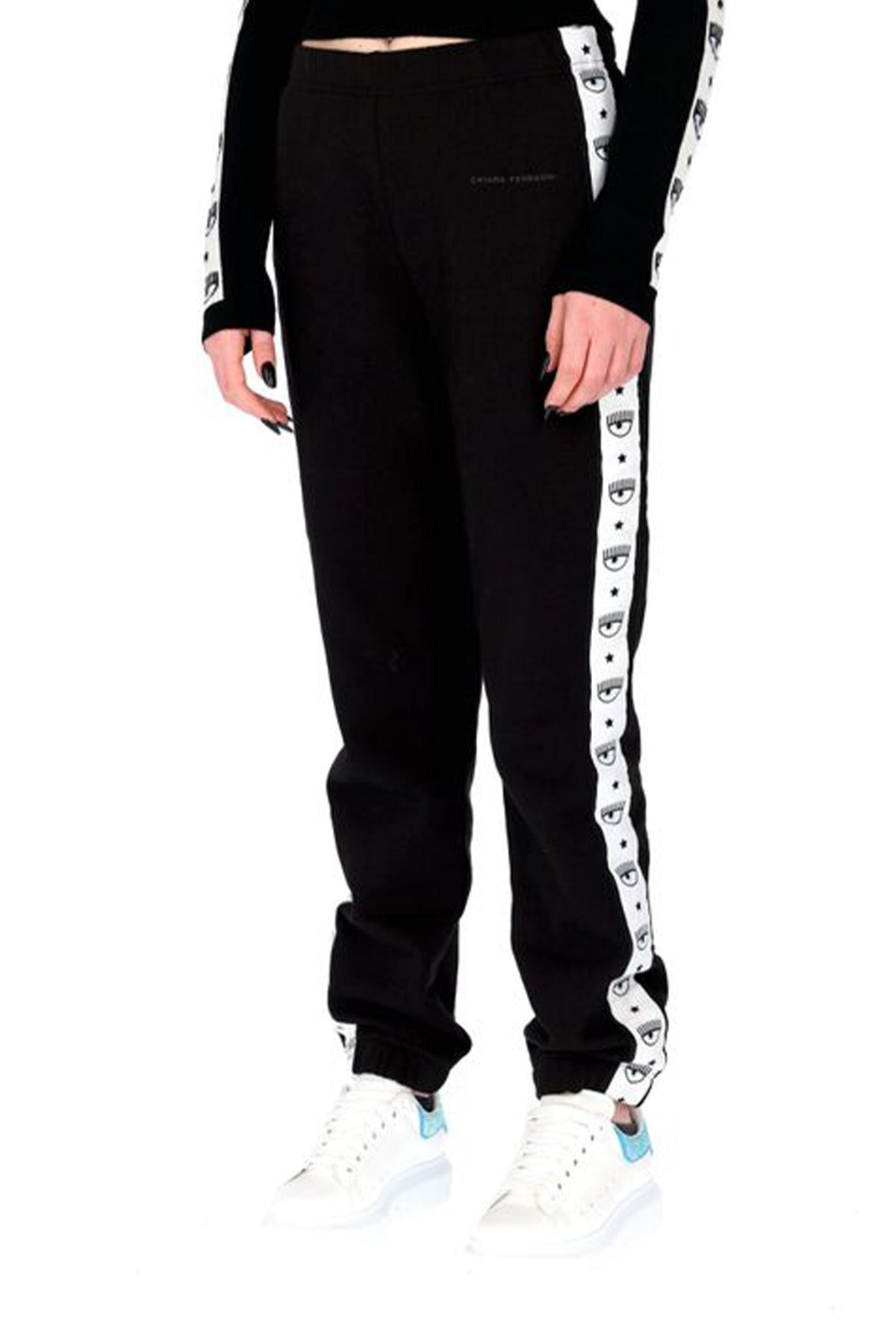 Chiara Ferragni Beli Lastikli Şerit Göz Logolu Eşofman Altı-Libas Trendy Fashion Store