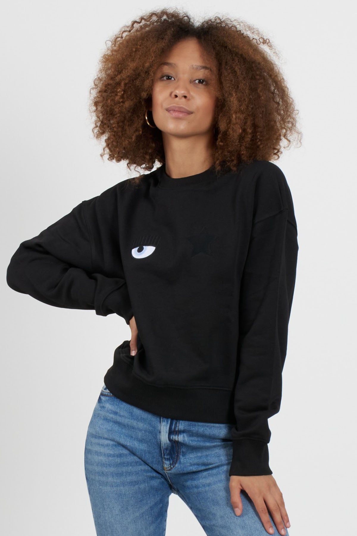 Chiara Ferragni Yuvarlak Yaka Logolu Sweatshirt-Libas Trendy Fashion Store