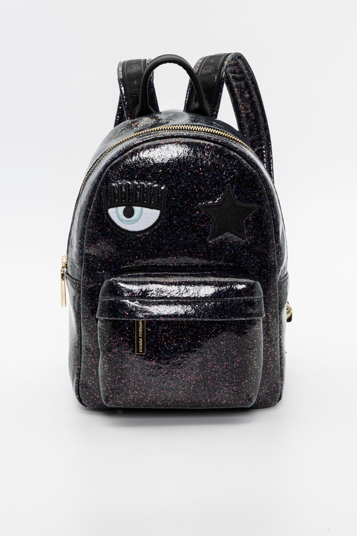 Chiara Ferragni Göz Logolu Parıltılı Sırt Çantası-Libas Trendy Fashion Store