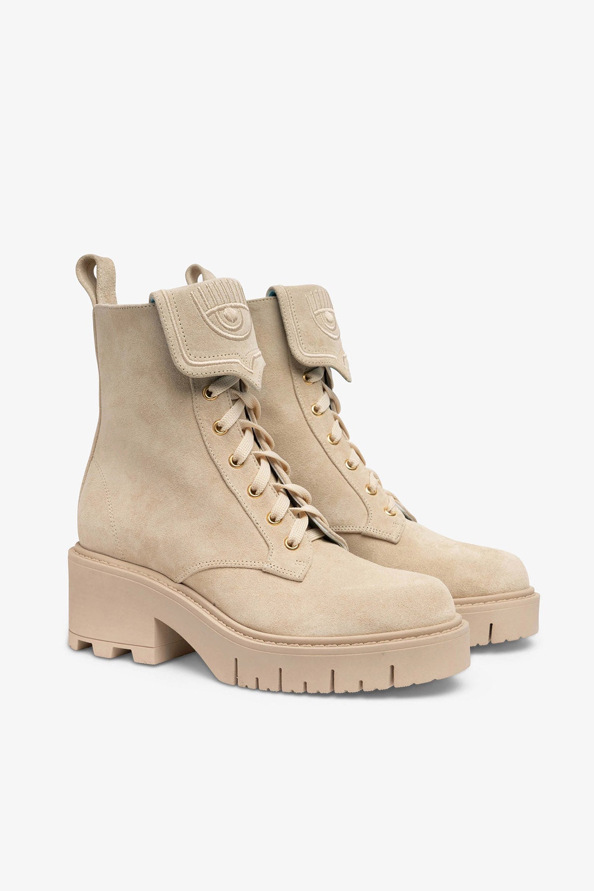 Chiara Ferragni Göz Logolu Süet Postal Bot-Libas Trendy Fashion Store