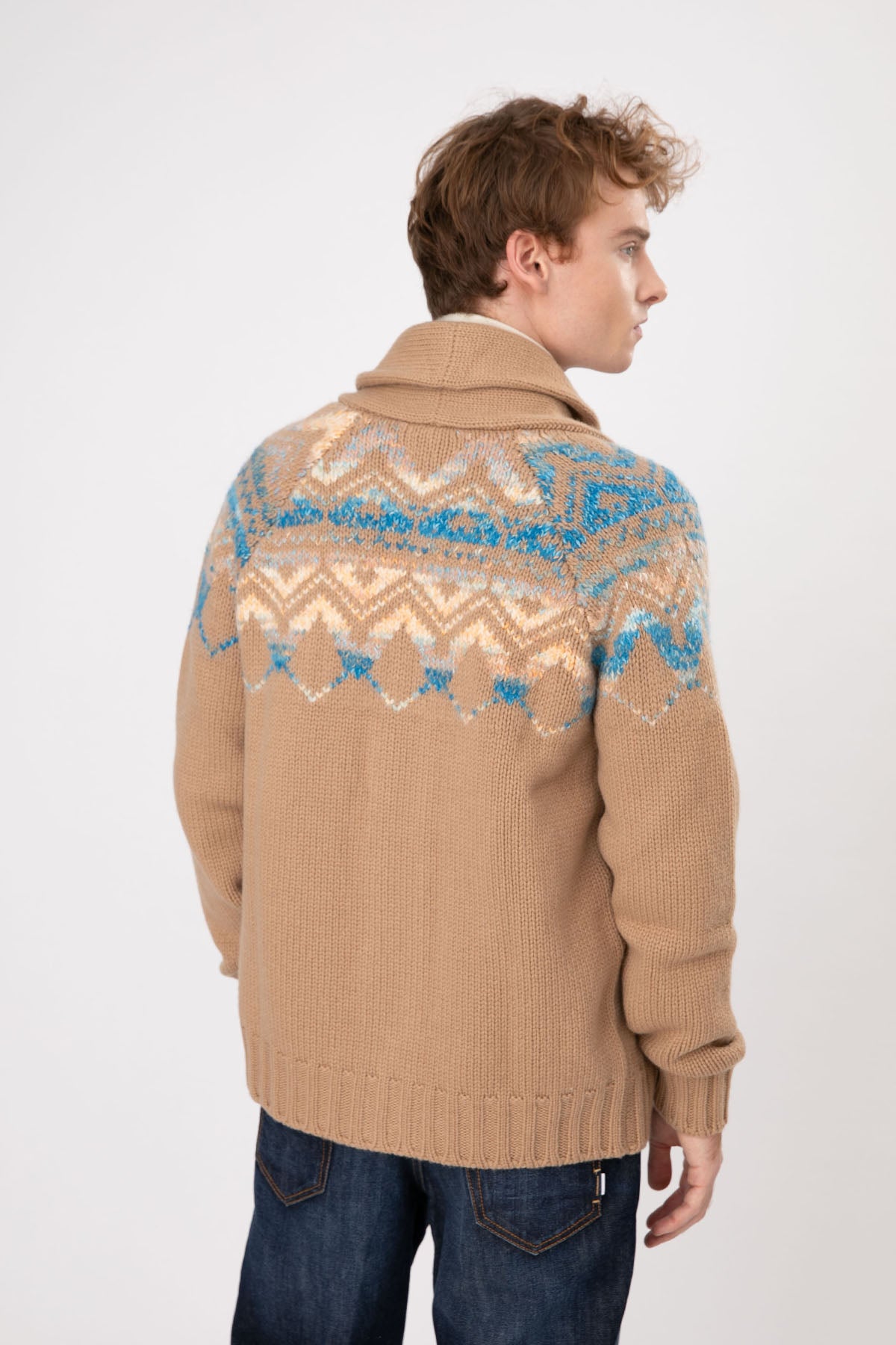 Gran Sasso Şal Yaka Yün Örgü Triko Ceket-Libas Trendy Fashion Store