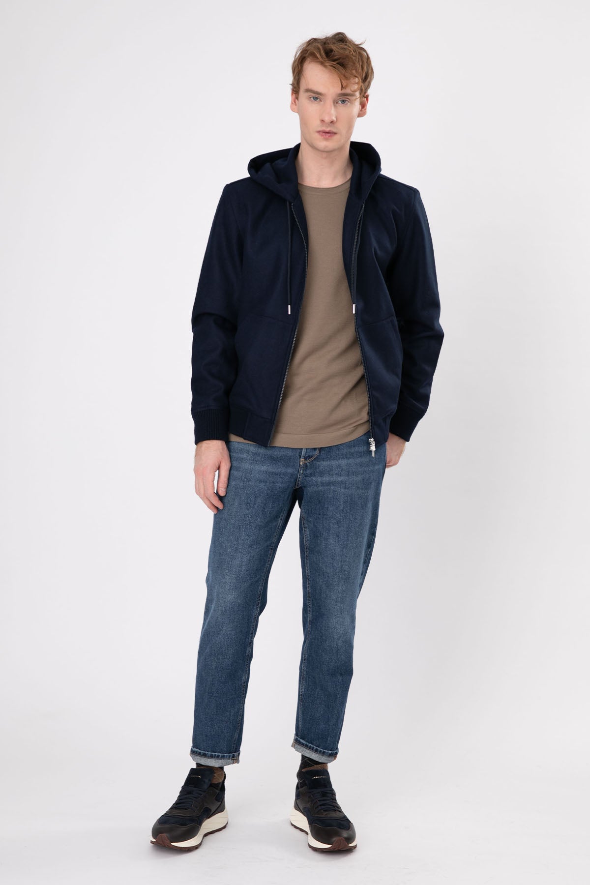 Gran Sasso Kapüşonlu Yün Sweatshirt Ceket-Libas Trendy Fashion Store
