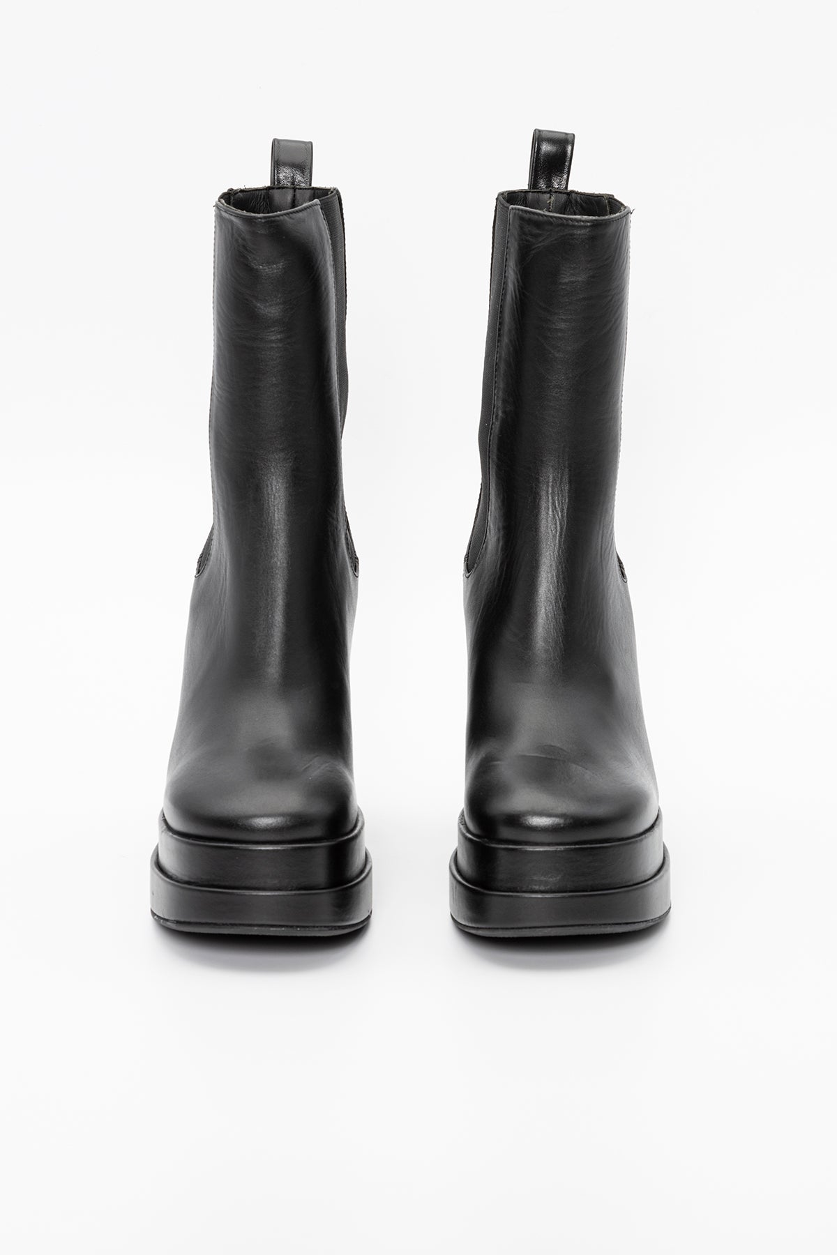 Paloma Barcelo Simon Lastik Bantlı Küt Burun Deri Bot-Libas Trendy Fashion Store