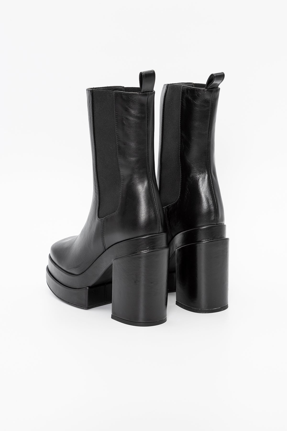 Paloma Barcelo Simon Lastik Bantlı Küt Burun Deri Bot-Libas Trendy Fashion Store