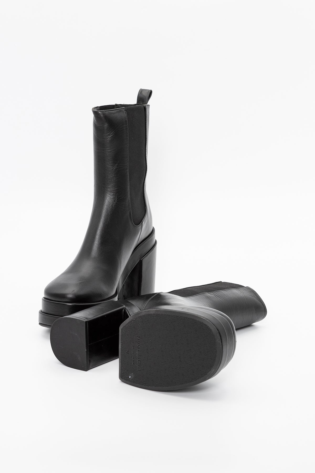 Paloma Barcelo Simon Lastik Bantlı Küt Burun Deri Bot-Libas Trendy Fashion Store