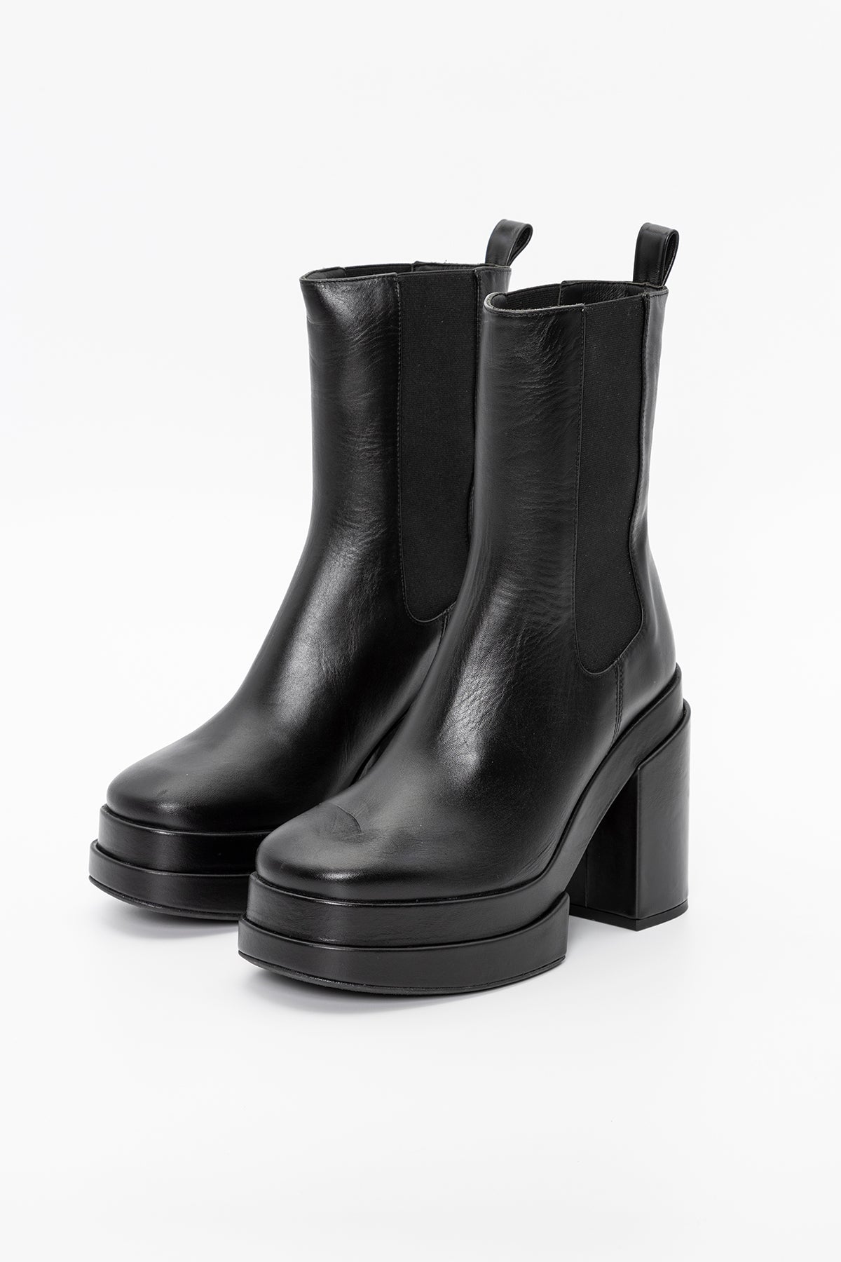 Paloma Barcelo Simon Lastik Bantlı Küt Burun Deri Bot-Libas Trendy Fashion Store