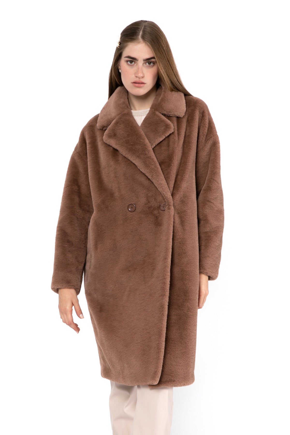 Herno Kruvaze Peluş Manto-Libas Trendy Fashion Store