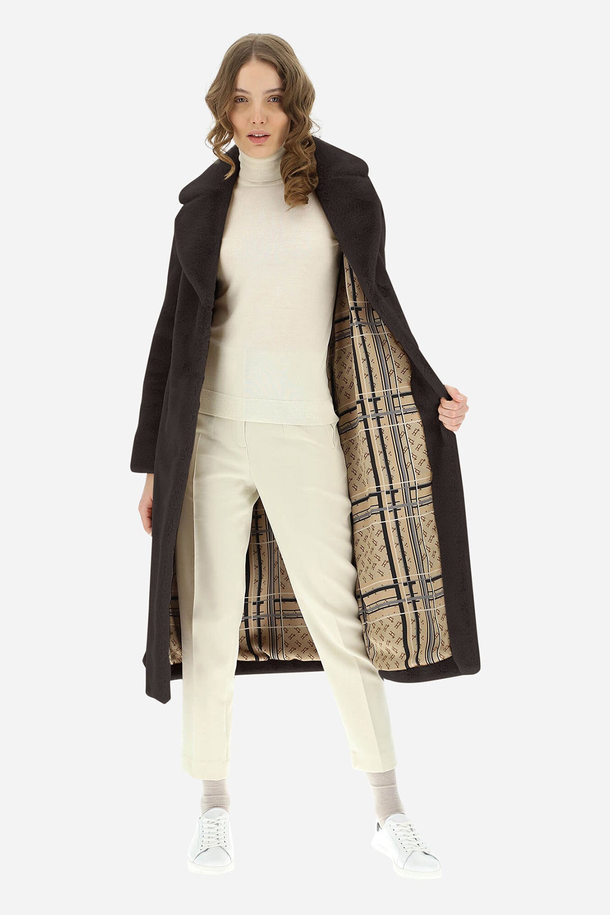 Herno Belden Kuşaklı Peluş Manto-Libas Trendy Fashion Store