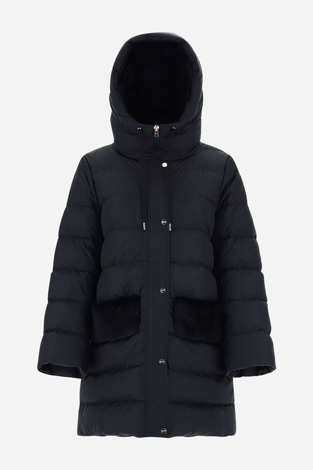 Herno Peluş Detaylı Kapüşonlu Puffer Kaban-Libas Trendy Fashion Store