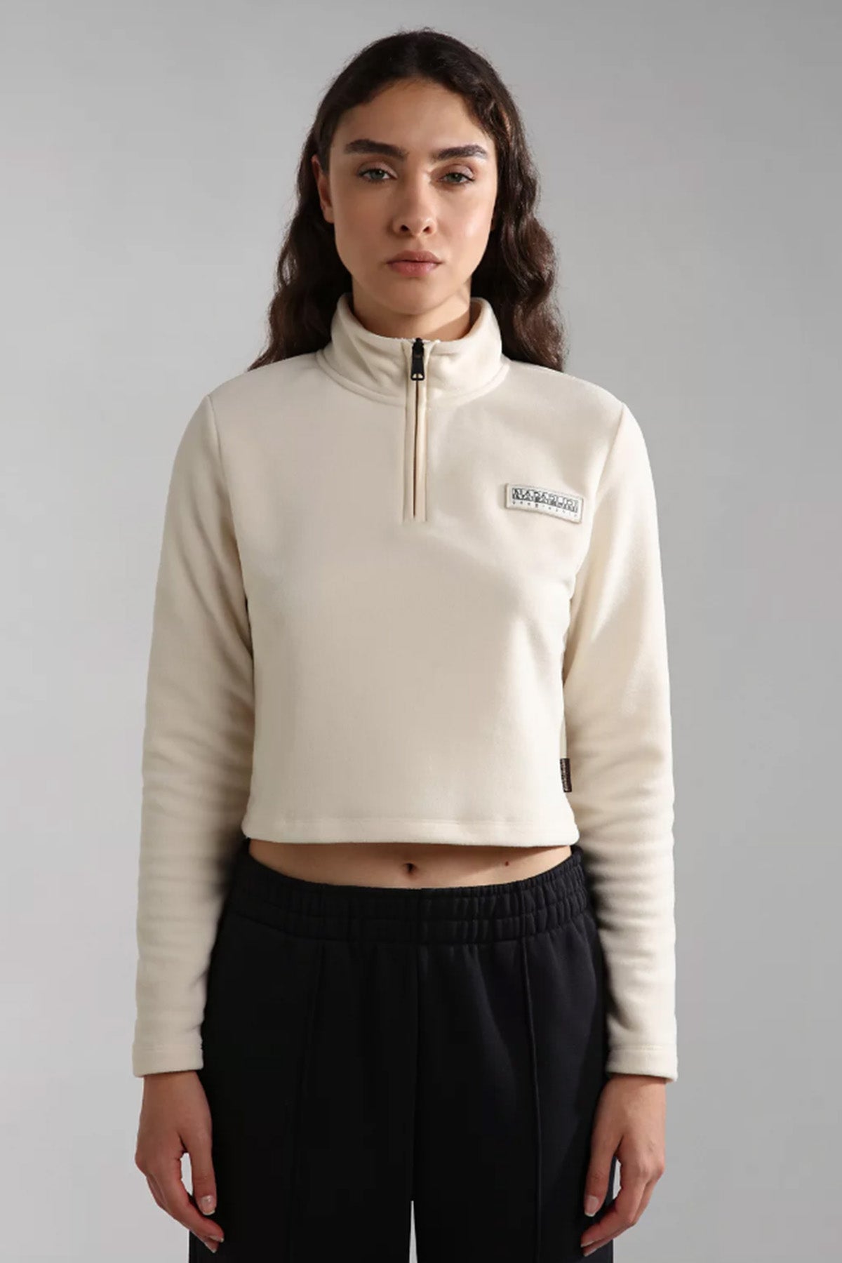 Napapijri Morgex Yarım Fermuarlı Crop Polar Sweatshirt-Libas Trendy Fashion Store