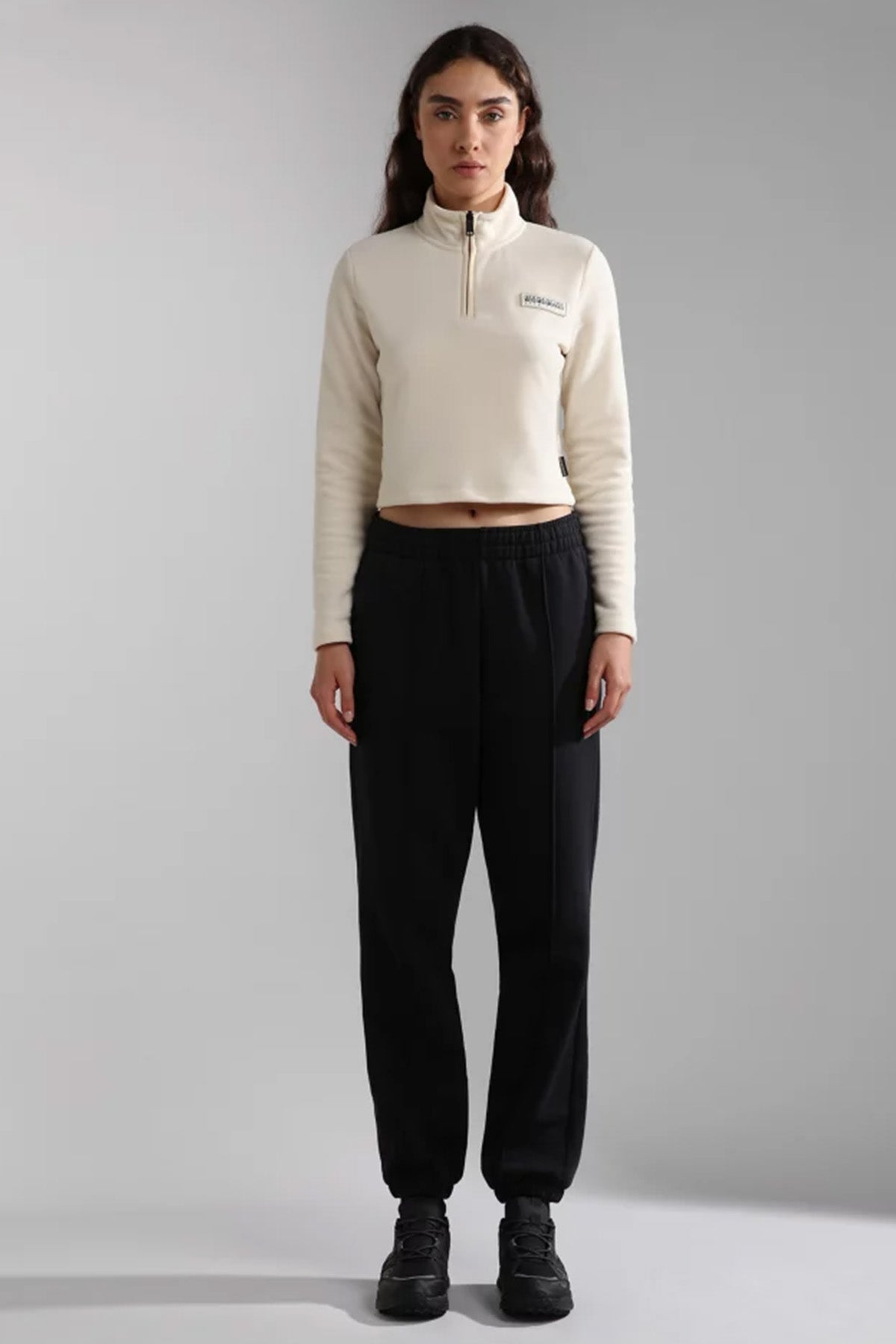 Napapijri Morgex Yarım Fermuarlı Crop Polar Sweatshirt-Libas Trendy Fashion Store