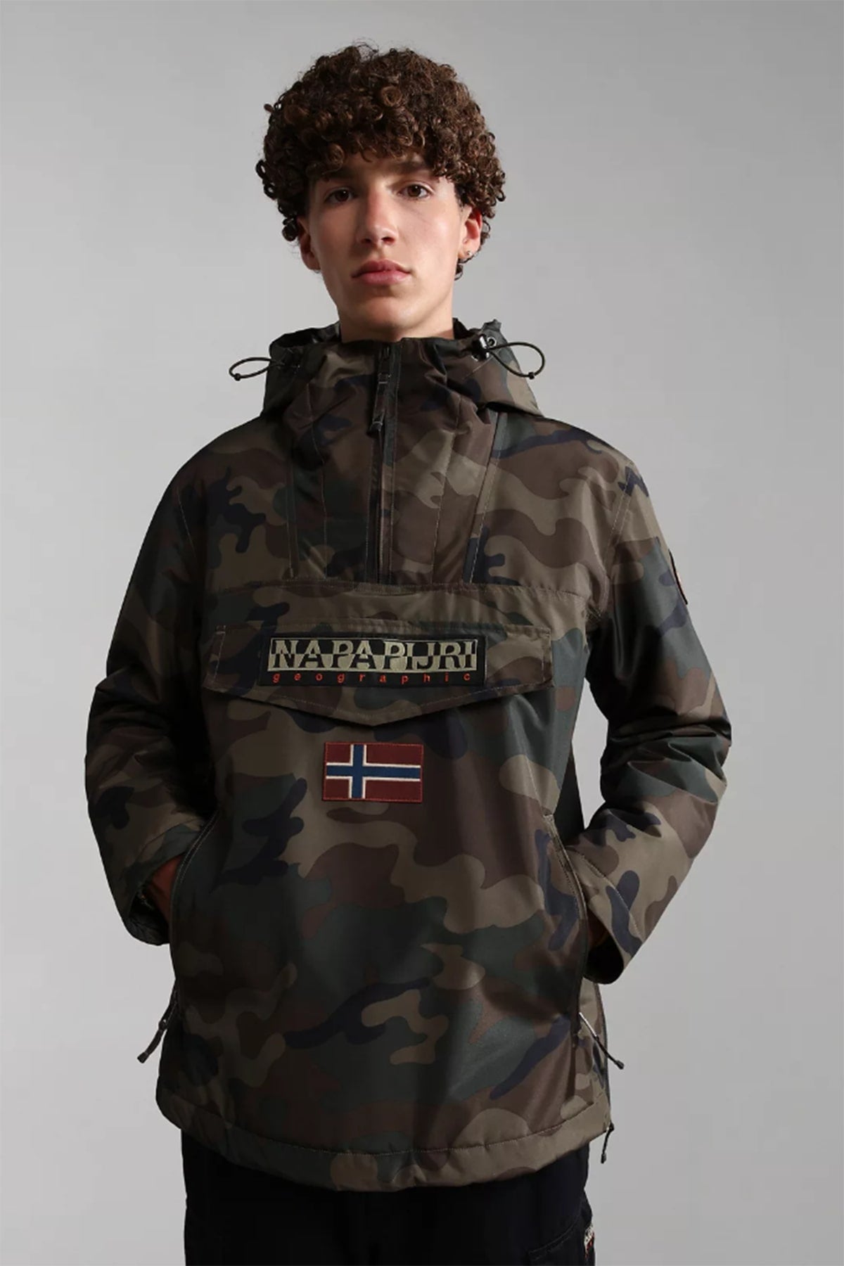 Napapijri Rainforest Kanguru Cepli Kamuflaj Anorak Mont-Libas Trendy Fashion Store