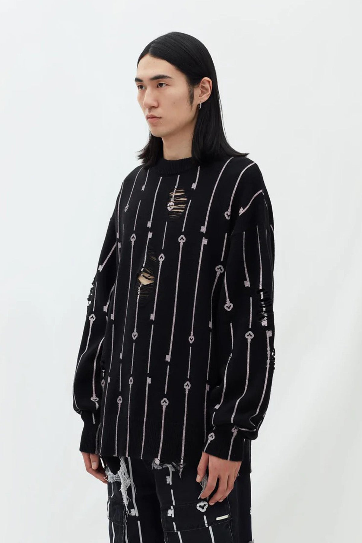 Les Benjamins Yırtık Detaylı İnce Örgü Yün Triko-Libas Trendy Fashion Store