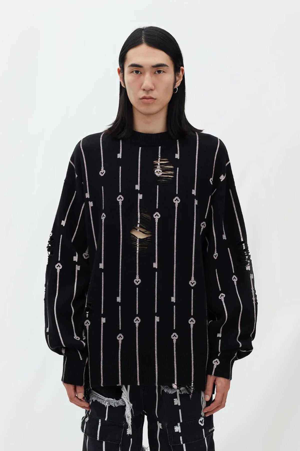 Les Benjamins Yırtık Detaylı İnce Örgü Yün Triko-Libas Trendy Fashion Store