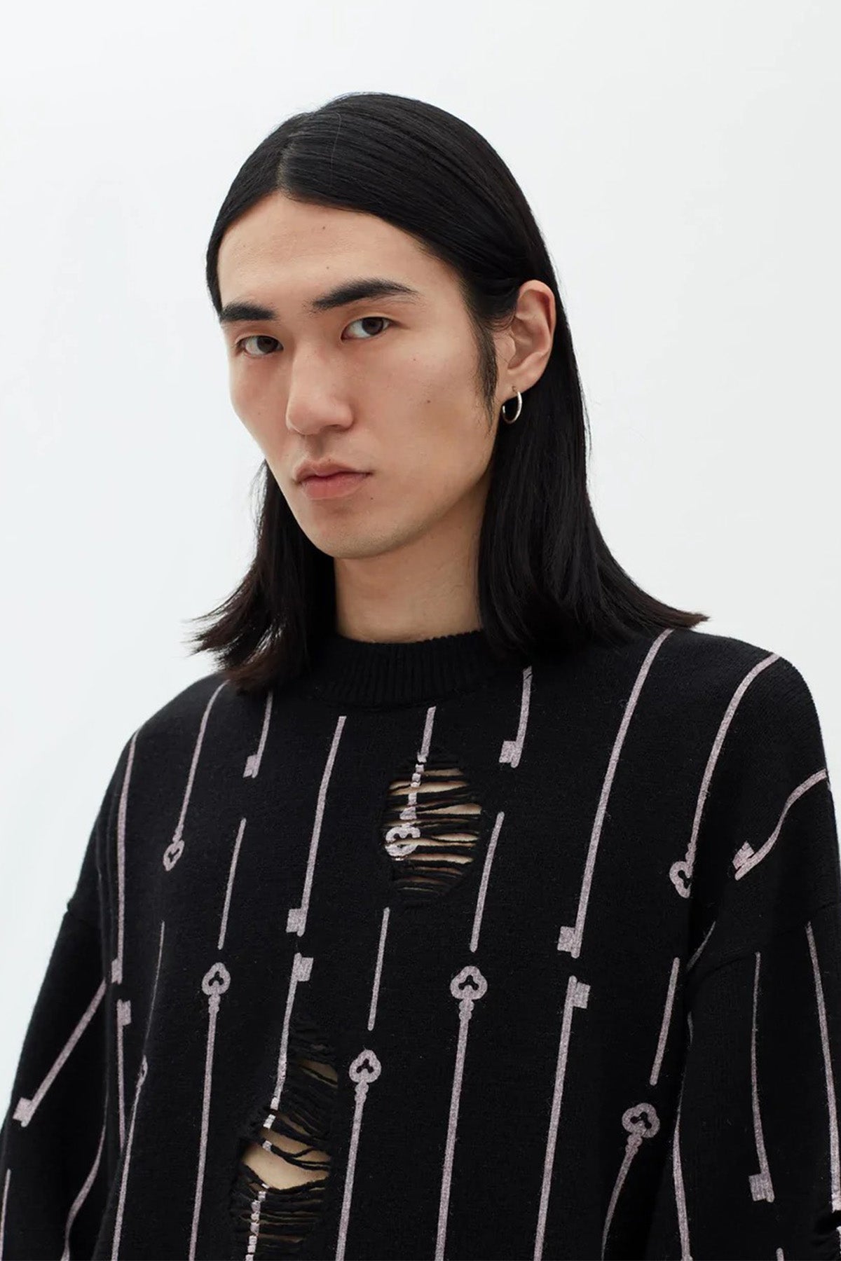 Les Benjamins Yırtık Detaylı İnce Örgü Yün Triko-Libas Trendy Fashion Store