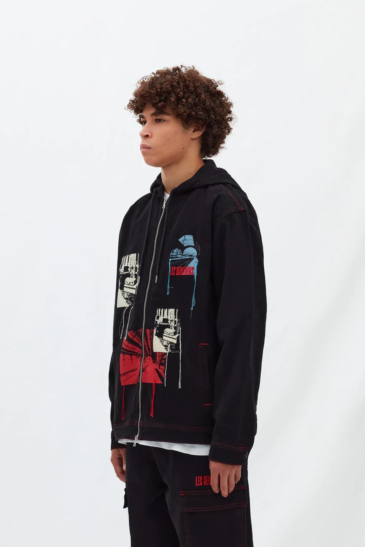 Les Benjamins Logolu Kapüşonlu Geniş Kesim Ceket-Libas Trendy Fashion Store