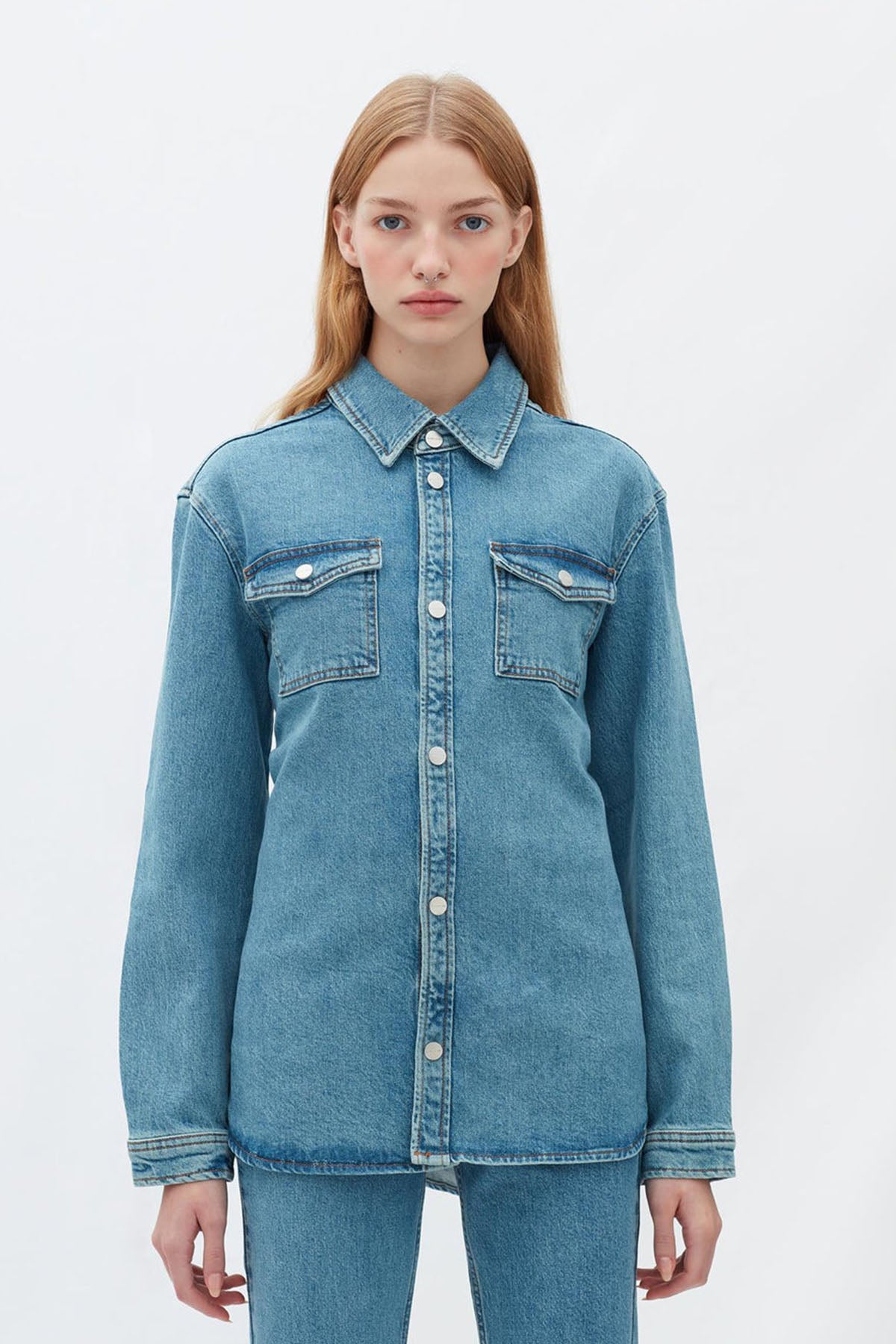 Les Benjamins Logolu Denim Gömlek-Libas Trendy Fashion Store