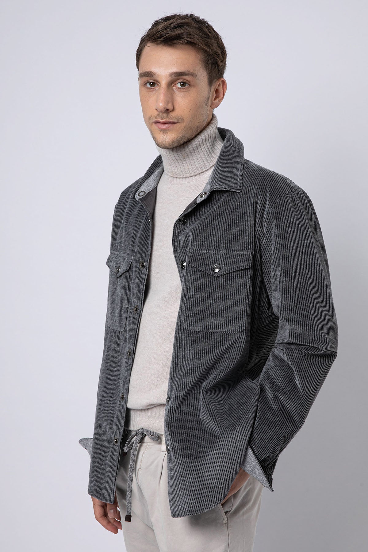 Fradi Martin Fitilli Kadife Yün Gömlek Ceket-Libas Trendy Fashion Store