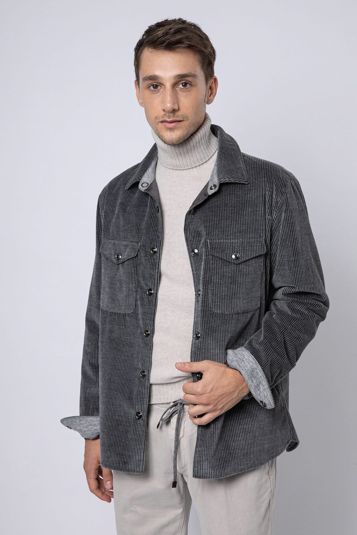 Fradi Martin Fitilli Kadife Yün Gömlek Ceket-Libas Trendy Fashion Store