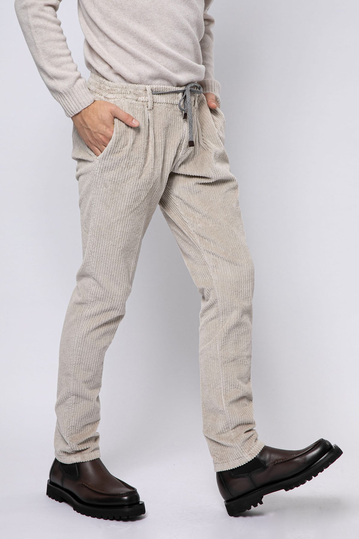 Fradi Smooth Fit Fitilli Kadife Beli Lastikli Tek Pile Streç Pantolon-Libas Trendy Fashion Store