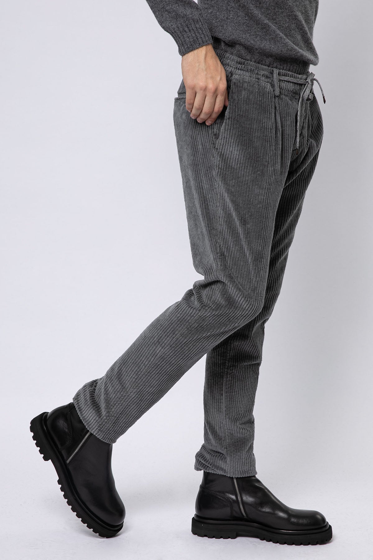 Fradi Smooth Fit Fitilli Kadife Beli Lastikli Tek Pile Streç Pantolon-Libas Trendy Fashion Store