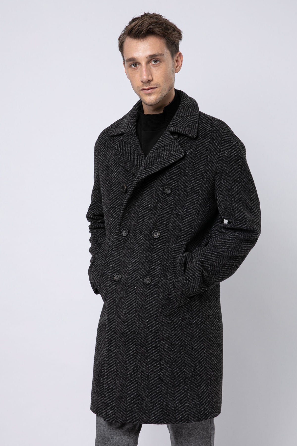 Fradi Shaw Balıksırtı Kruvaze Palto-Libas Trendy Fashion Store