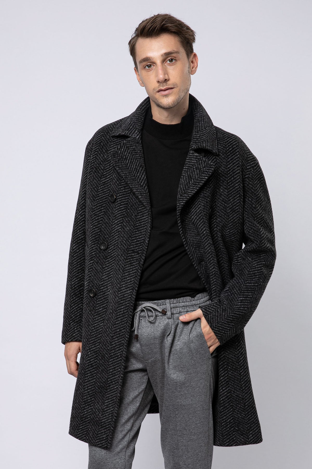 Fradi Shaw Balıksırtı Kruvaze Palto-Libas Trendy Fashion Store