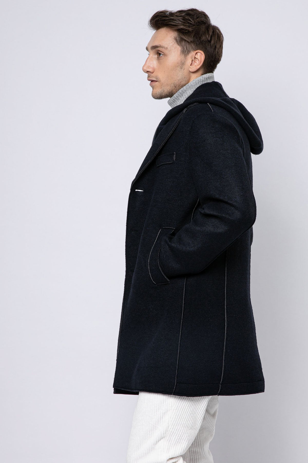 Fradi Demonte İç Yelekli Kapüşonlu Yün Palto-Libas Trendy Fashion Store