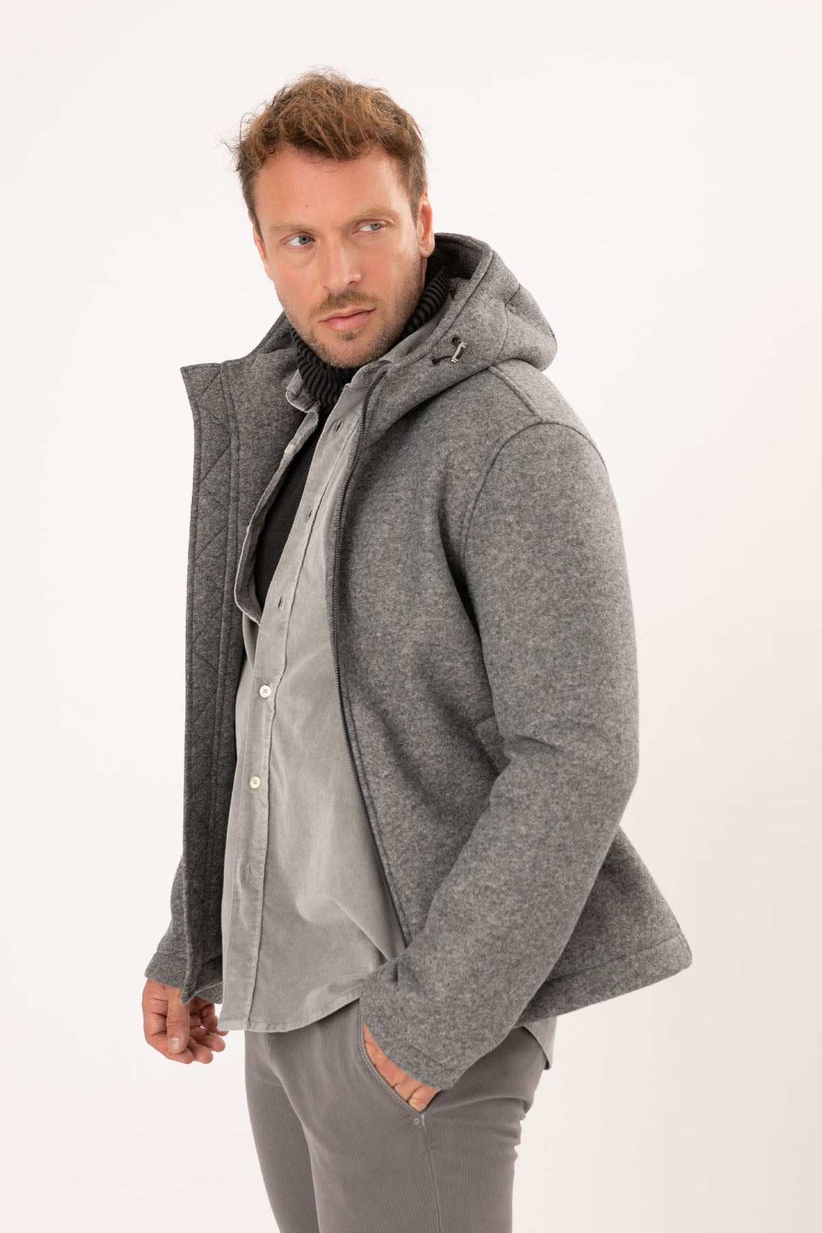 Fradi William Kapüşonlu Yün Kaban-Libas Trendy Fashion Store