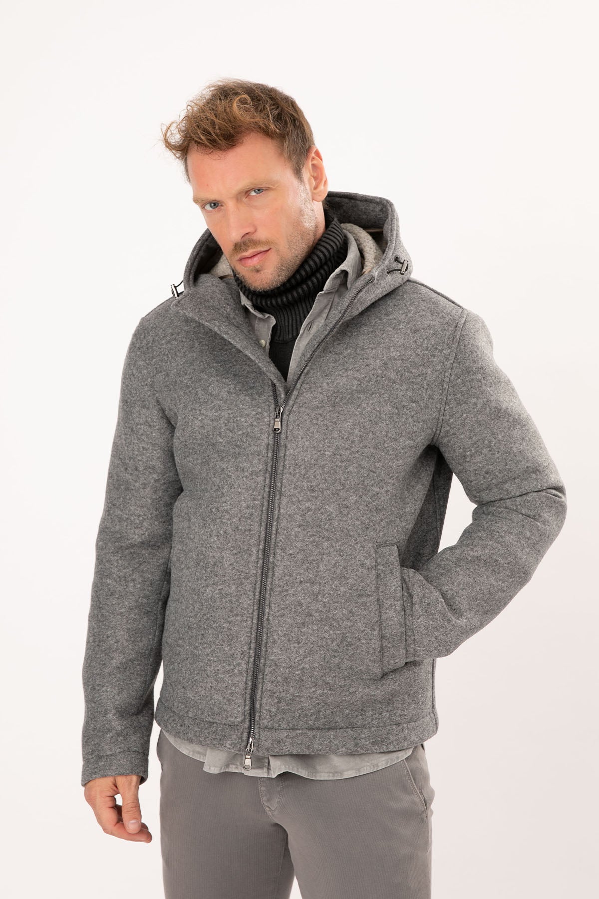 Fradi William Kapüşonlu Yün Kaban-Libas Trendy Fashion Store