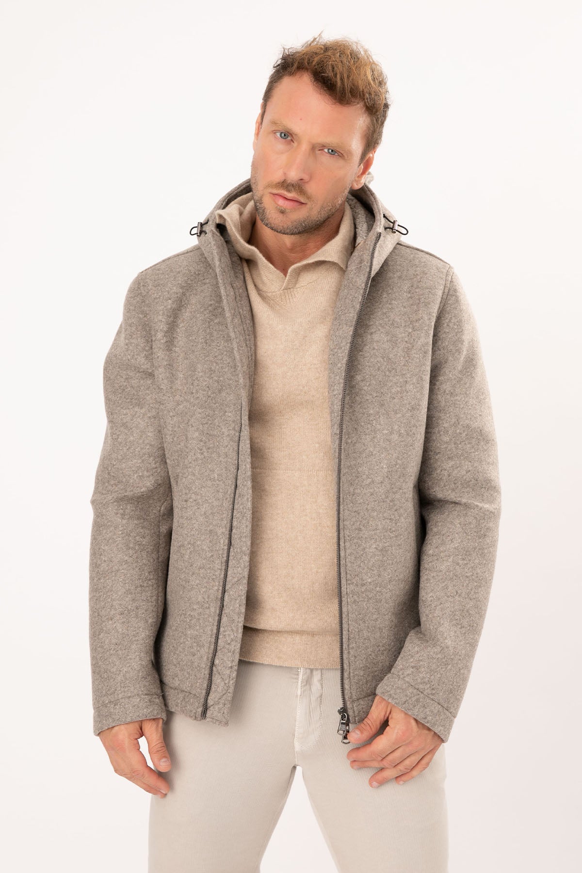 Fradi William Kapüşonlu Yün Kaban-Libas Trendy Fashion Store