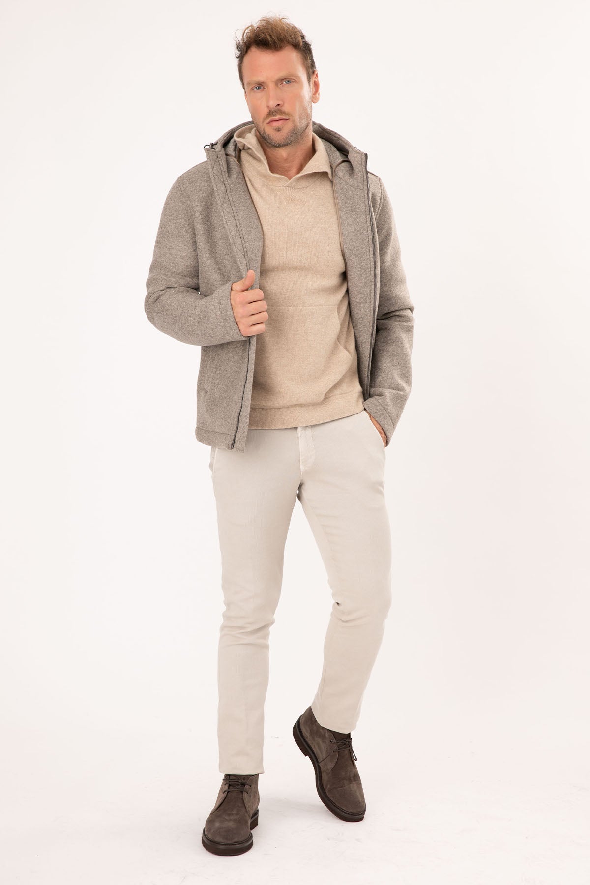 Fradi William Kapüşonlu Yün Kaban-Libas Trendy Fashion Store