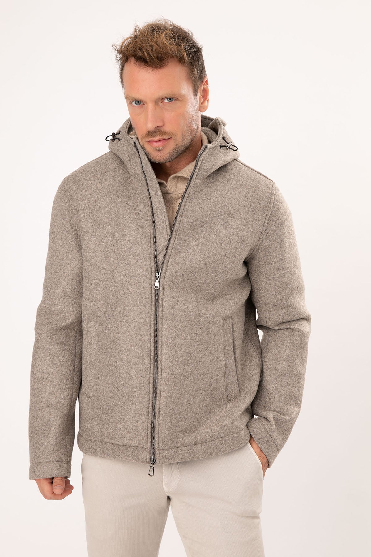 Fradi William Kapüşonlu Yün Kaban-Libas Trendy Fashion Store