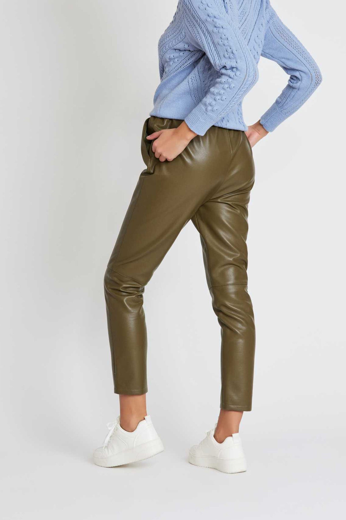 Rene Derhy Beli Lastikli Deri Pantolon-Libas Trendy Fashion Store