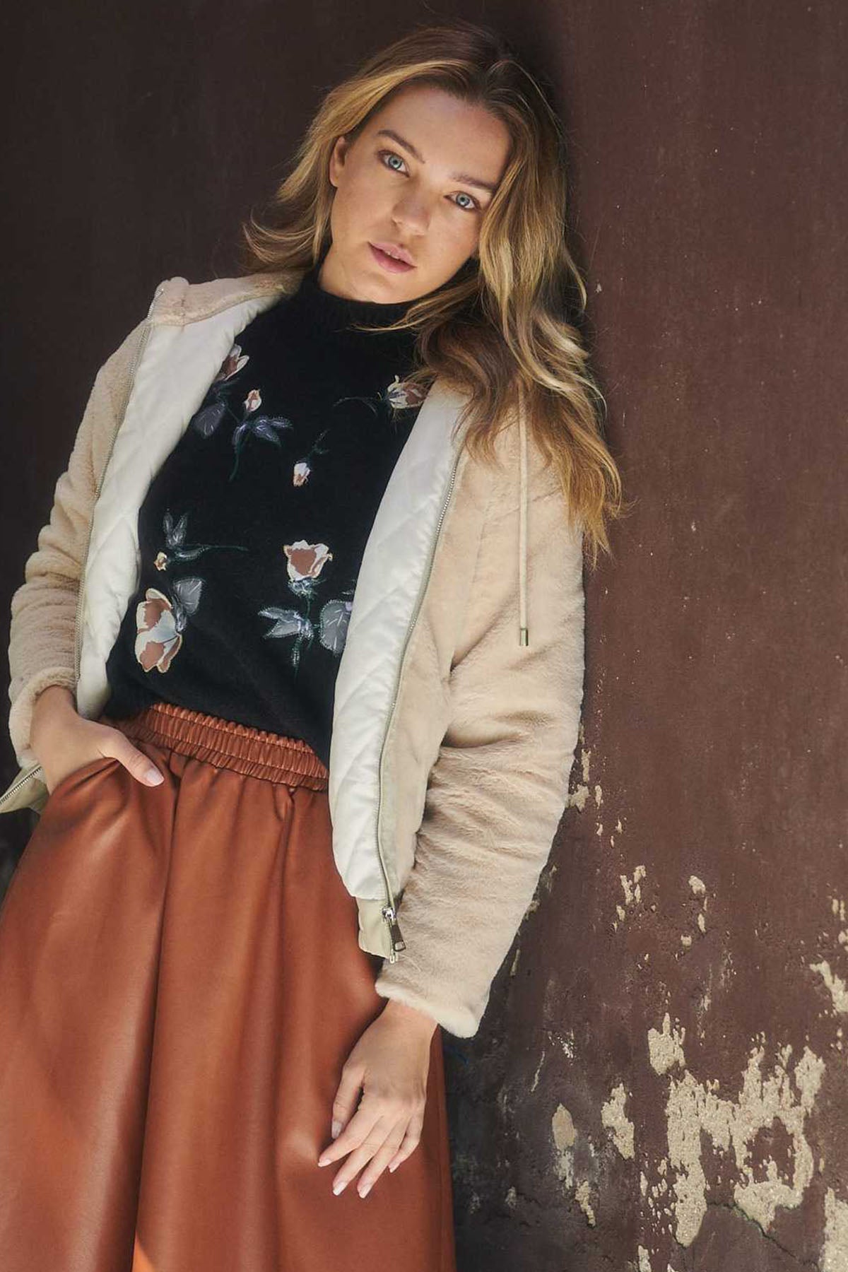 Rene Derhy Kapüşonlu Peluş Mont-Libas Trendy Fashion Store