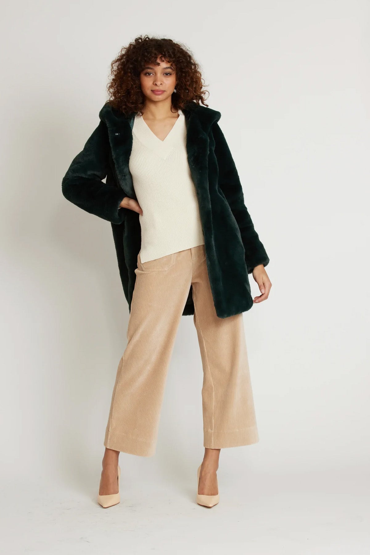 Rene Derhy Kapüşonlu Peluş Mont-Libas Trendy Fashion Store