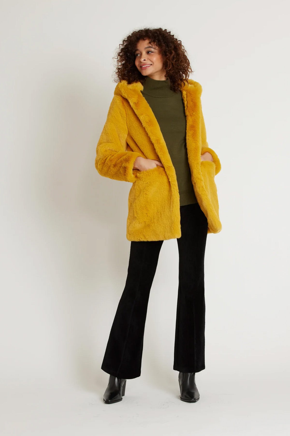 Rene Derhy Kapüşonlu Peluş Mont-Libas Trendy Fashion Store