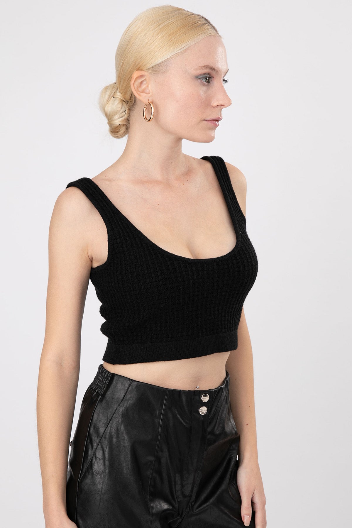 Lynne Örgü Crop Askılı Bluz-Libas Trendy Fashion Store