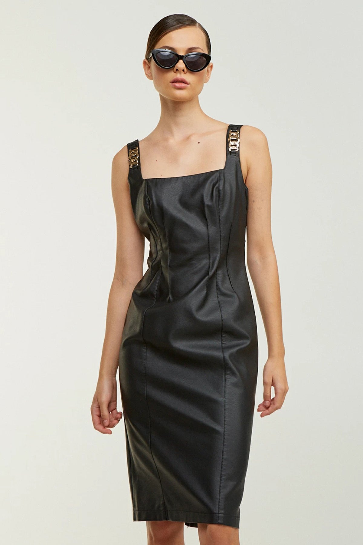 Lynne Dizüstü Deri Elbise-Libas Trendy Fashion Store