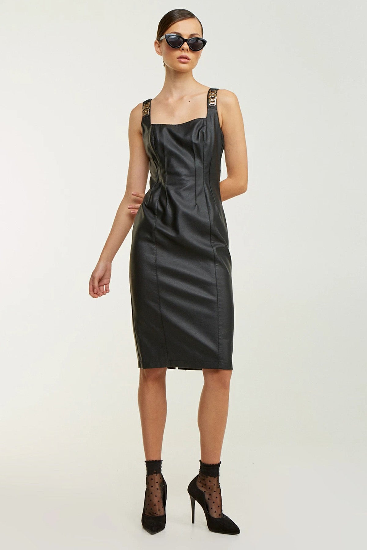 Lynne Dizüstü Deri Elbise-Libas Trendy Fashion Store