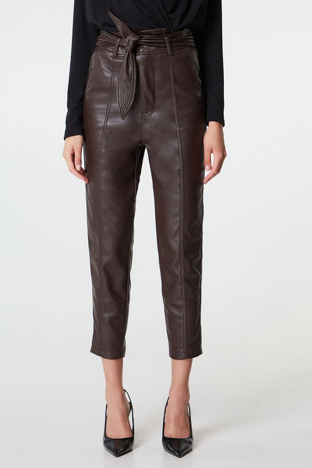Bsb Kuşaklı Deri Pantolon-Libas Trendy Fashion Store
