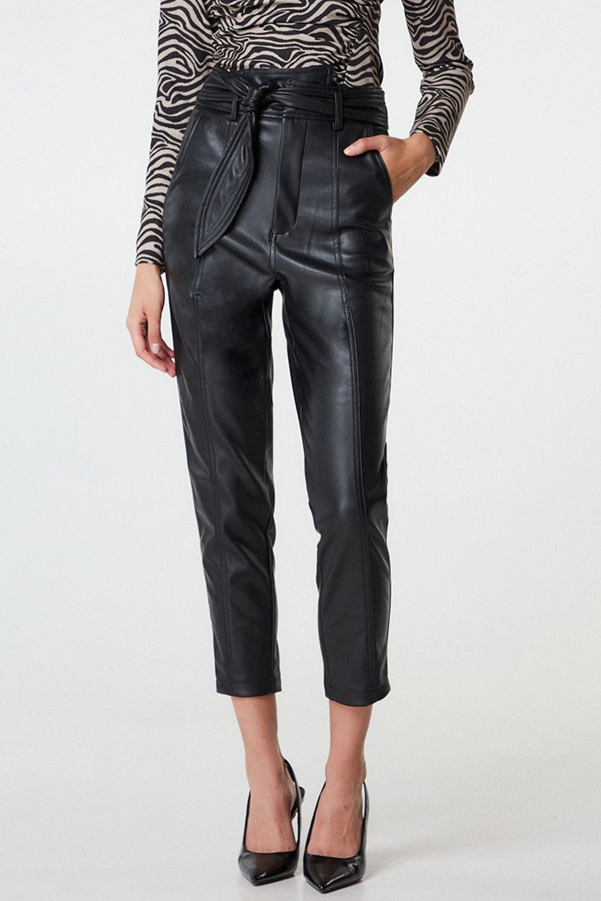 Bsb Kuşaklı Deri Pantolon-Libas Trendy Fashion Store