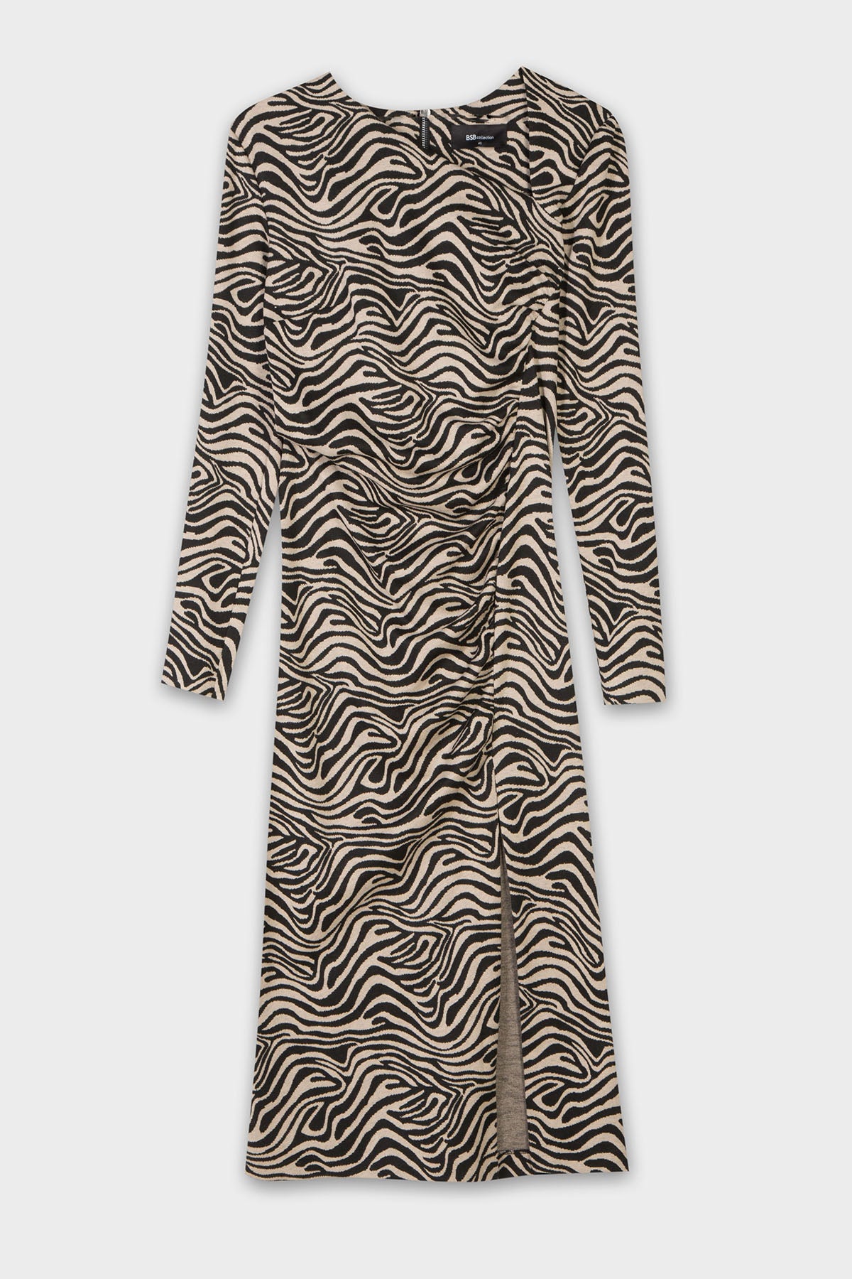 Bsb Desenli Midi Elbise-Libas Trendy Fashion Store