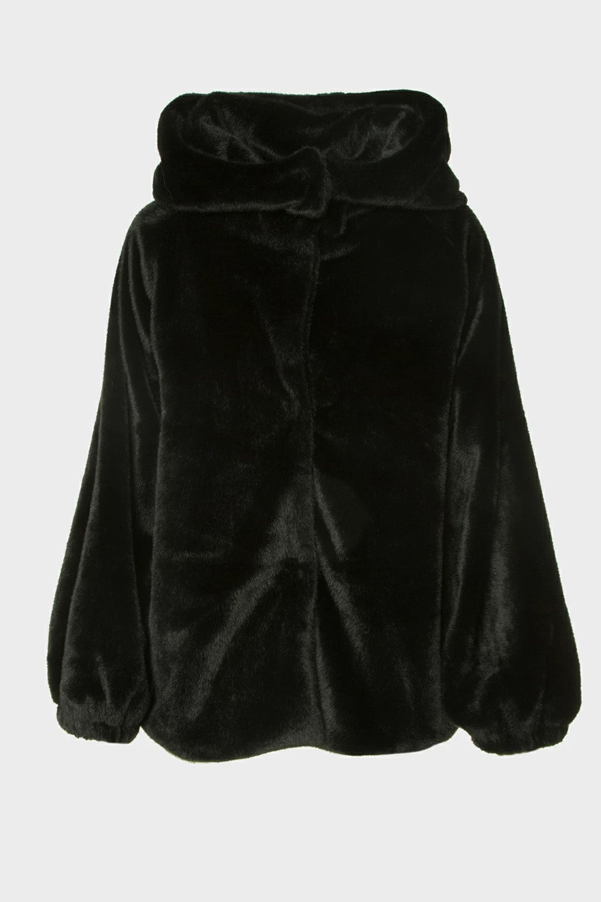 Lynne Kapüşonlu Peluş Kısa Kaban-Libas Trendy Fashion Store