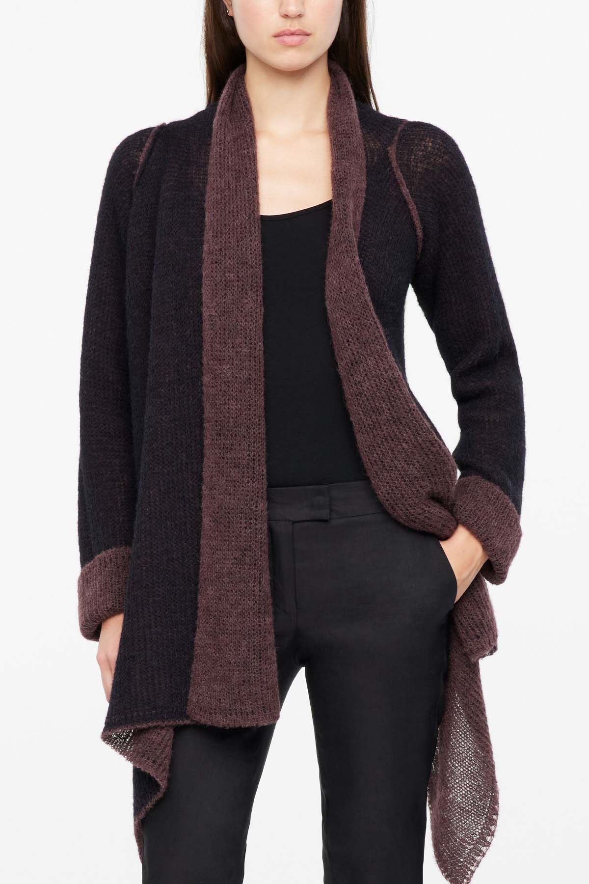 Sarah Pacini Çift Taraflı Yün Örgü Triko Ceket-Libas Trendy Fashion Store