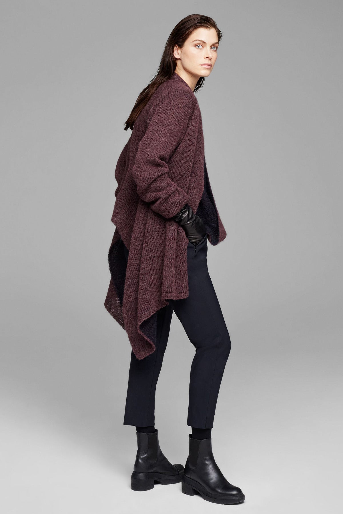 Sarah Pacini Çift Taraflı Yün Örgü Triko Ceket-Libas Trendy Fashion Store