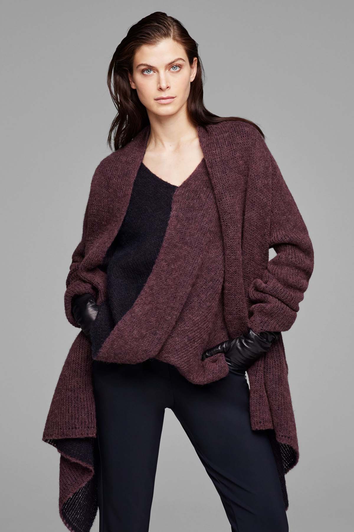 Sarah Pacini Çift Taraflı Yün Örgü Triko Ceket-Libas Trendy Fashion Store