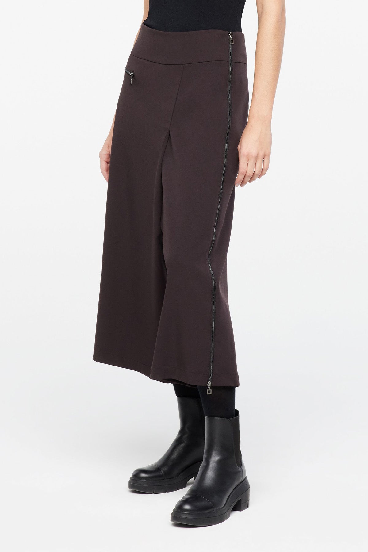 Sarah Pacini Fermuar Detaylı Crop Yün Pantolon-Libas Trendy Fashion Store