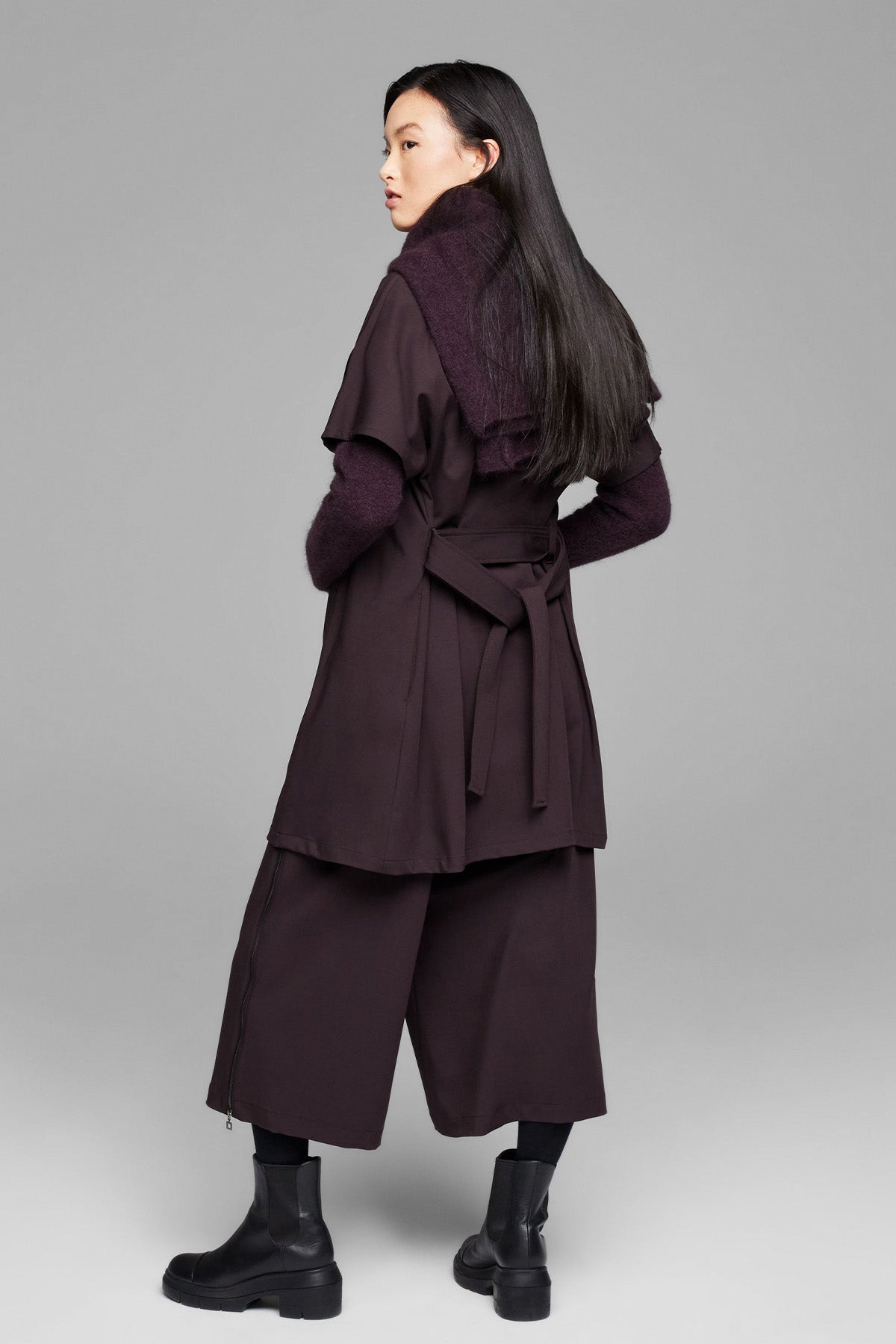 Sarah Pacini Fermuar Detaylı Crop Yün Pantolon-Libas Trendy Fashion Store